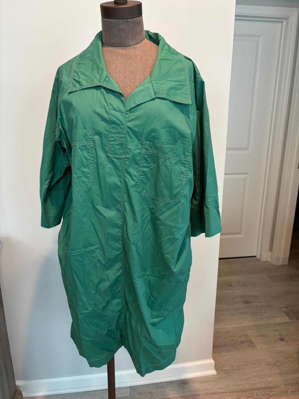 Green Utility Shirt Dress